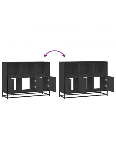 Credenza Nera 100x35x76 cm in Legno Multistrato
