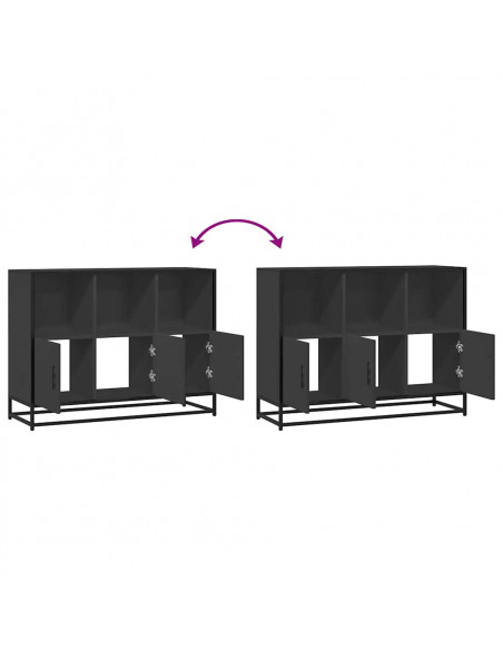 Credenza Nera 100x35x76 cm in Legno Multistrato