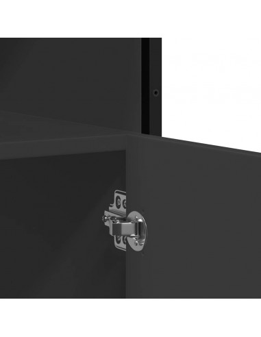 Credenza Nera 100x35x76 cm in Legno Multistrato