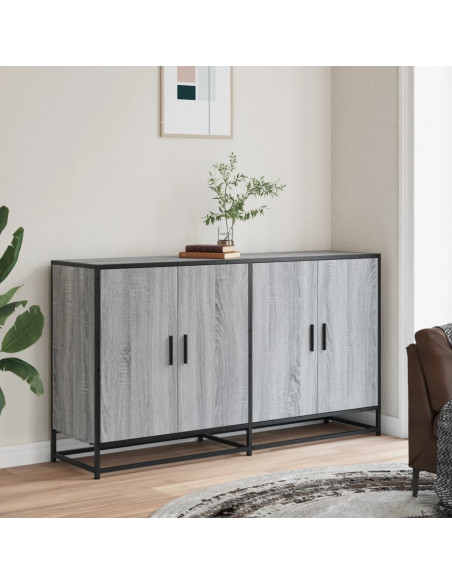 Credenza Grigio Sonoma 134x35x76 cm in Truciolato