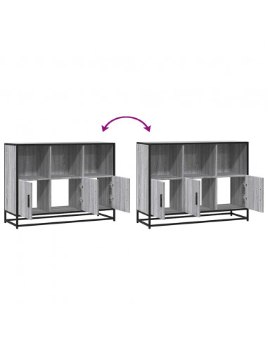 Credenza Grigio Sonoma 100x35x76 cm in Legno Multistrato