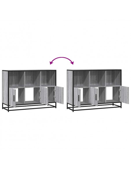 Credenza Grigio Sonoma 100x35x76 cm in Legno Multistrato