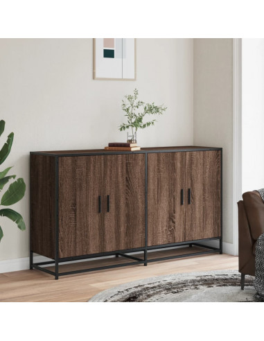 Credenza Rovere Marrone 134x35x76 cm in Truciolato