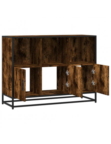 Credenza Rovere Fumo 100x35x76 cm in Legno Multistrato