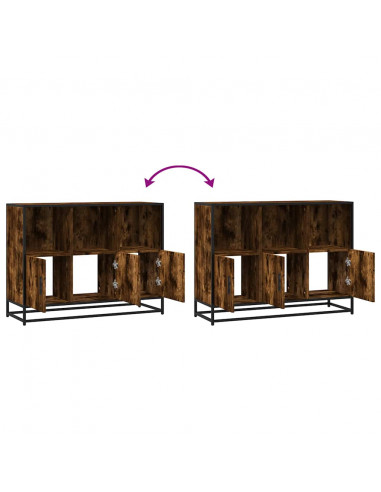 Credenza Rovere Fumo 100x35x76 cm in Legno Multistrato