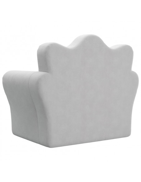Divano Letto per Bambini Grigio Chiaro in Morbido Peluche