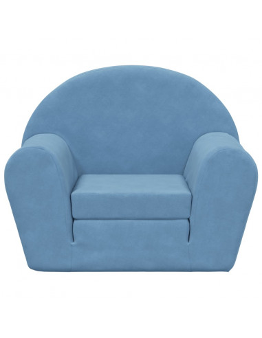 Divano Letto per Bambini Blu in Morbido Peluche