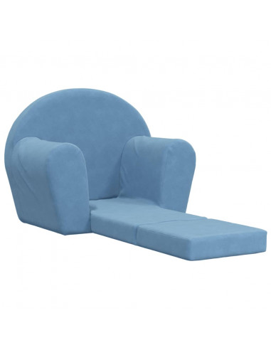 Divano Letto per Bambini Blu in Morbido Peluche