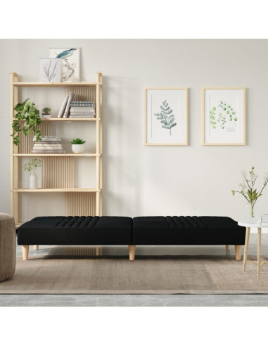 Divano Letto Nero in Tessuto
