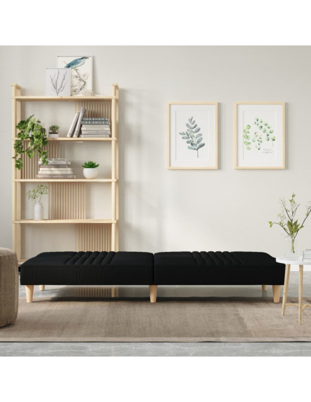Divano Letto Nero in Tessuto