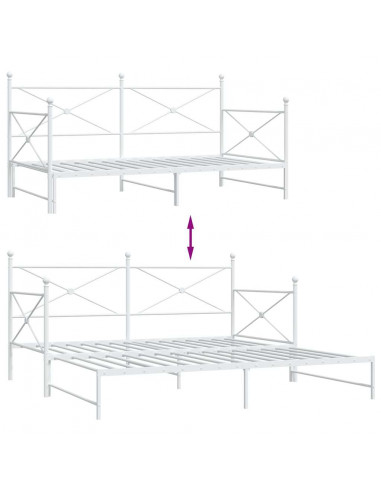 Divano Letto Estraibile senza Materasso 107x203 cm in Acciaio