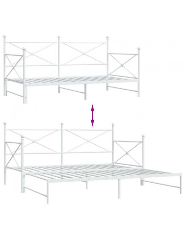 Divano Letto Estraibile senza Materasso 100x200 cm in Acciaio
