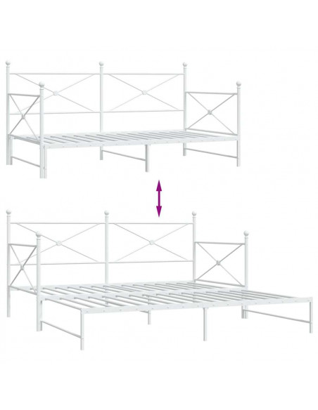 Divano Letto Estraibile senza Materasso 100x190 cm in Acciaio
