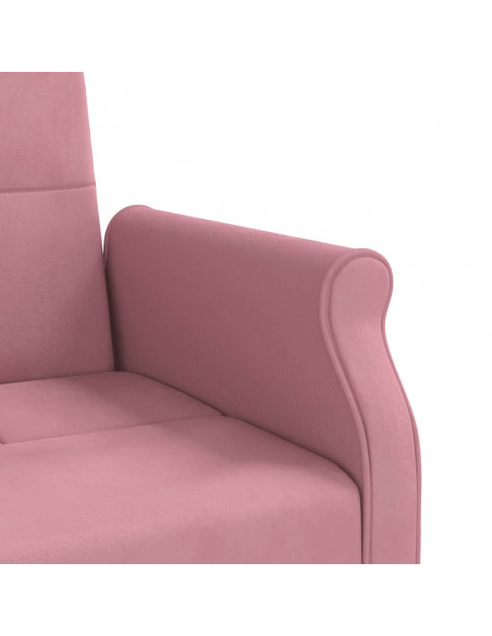 Divano Letto con Cuscini Rosa in Velluto