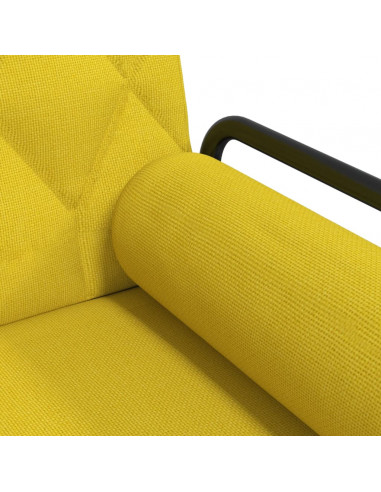 Divano Letto con Braccioli Giallo Chiaro in Tessuto