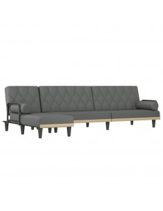 Divano Letto a L Grigio Scuro 260x140x70 cm in Tessuto