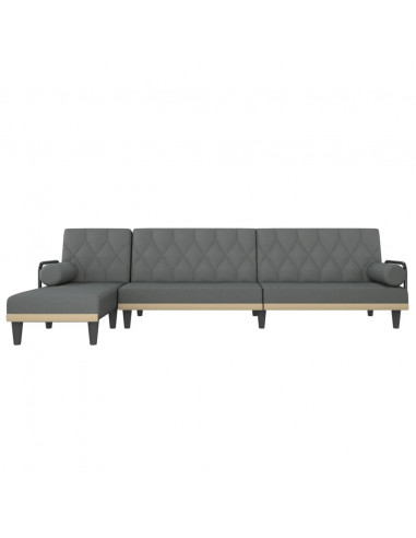 Divano Letto a L Grigio Scuro 260x140x70 cm in Tessuto