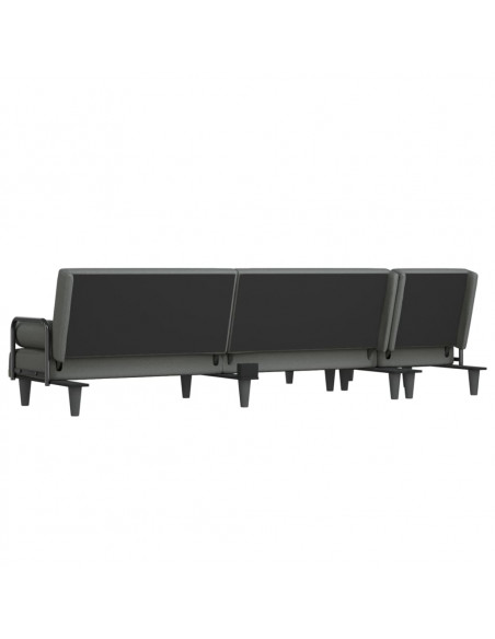 Divano Letto a L Grigio Scuro 260x140x70 cm in Tessuto
