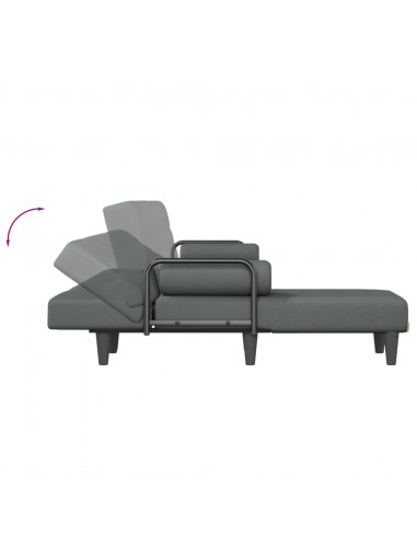 Divano Letto a L Grigio Scuro 260x140x70 cm in Tessuto