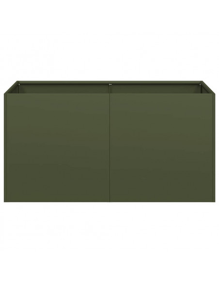 Fioriera Verde Oliva 80x40x40 cm in Acciaio Laminato a Freddo