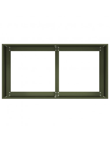 Fioriera Verde Oliva 80x40x40 cm in Acciaio Laminato a Freddo