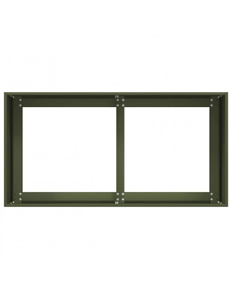 Fioriera Verde Oliva 80x40x40 cm in Acciaio Laminato a Freddo