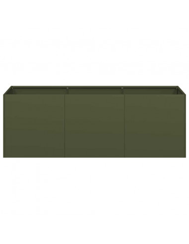 Fioriera Verde Oliva 120x40x40 cm in Acciaio Laminato a Freddo