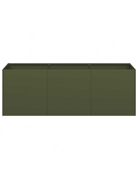 Fioriera Verde Oliva 120x40x40 cm in Acciaio Laminato a Freddo