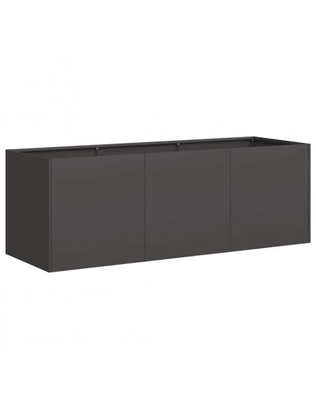 Fioriera Nera 120x40x40 cm in Acciaio Laminato a Freddo