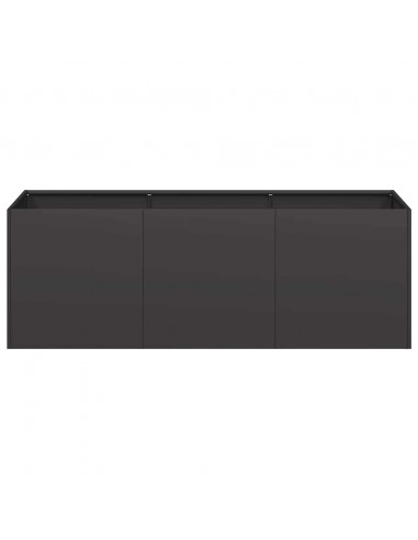 Fioriera Nera 120x40x40 cm in Acciaio Laminato a Freddo