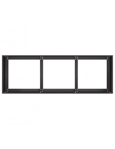 Fioriera Nera 120x40x40 cm in Acciaio Laminato a Freddo