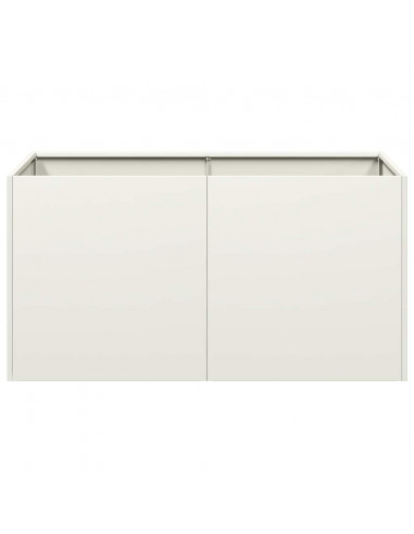 Fioriera Bianca 80x40x40 cm in Acciaio Laminato a Freddo