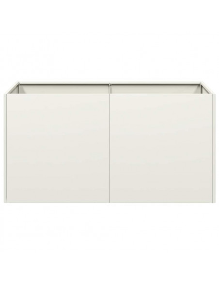 Fioriera Bianca 80x40x40 cm in Acciaio Laminato a Freddo