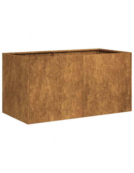 Fioriera Arrugginita 80x40x40 cm in Acciaio Corten