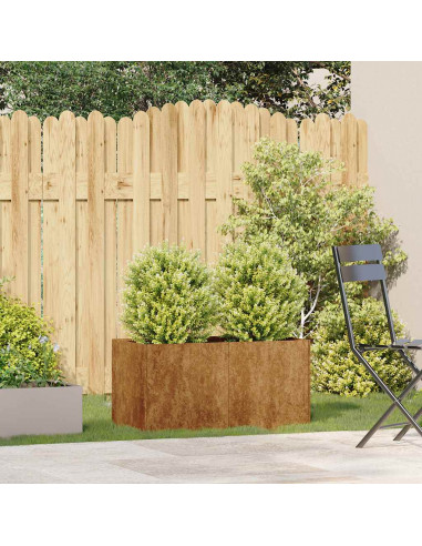 Fioriera Arrugginita 80x40x40 cm in Acciaio Corten