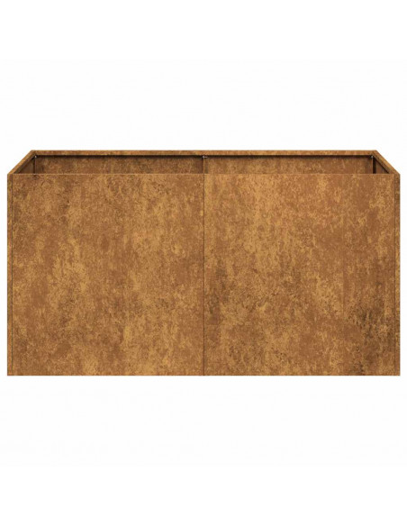 Fioriera Arrugginita 80x40x40 cm in Acciaio Corten