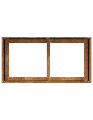 Fioriera Arrugginita 80x40x40 cm in Acciaio Corten