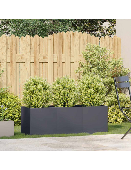 Fioriera Antracite 120x40x40 cm in Acciaio Laminato a Freddo