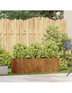 Fioriera Arrugginita 120x40x40 cm in Acciaio Corten 2