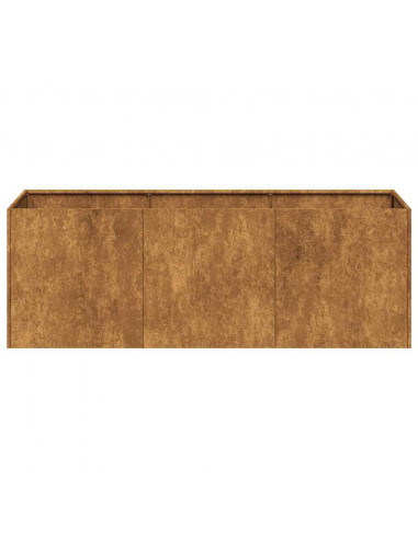 Fioriera Arrugginita 120x40x40 cm in Acciaio Corten