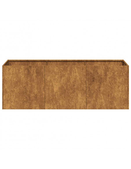 Fioriera Arrugginita 120x40x40 cm in Acciaio Corten