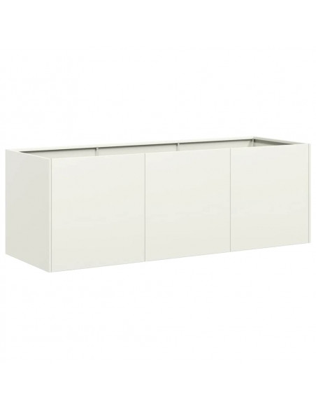 Fioriera Bianca 120x40x40 cm in Acciaio Laminato a Freddo