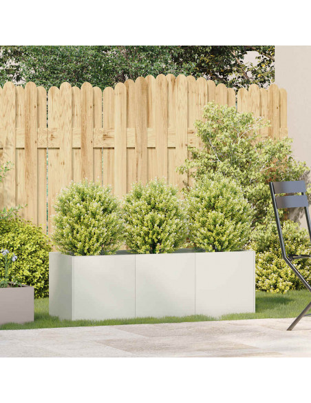 Fioriera Bianca 120x40x40 cm in Acciaio Laminato a Freddo