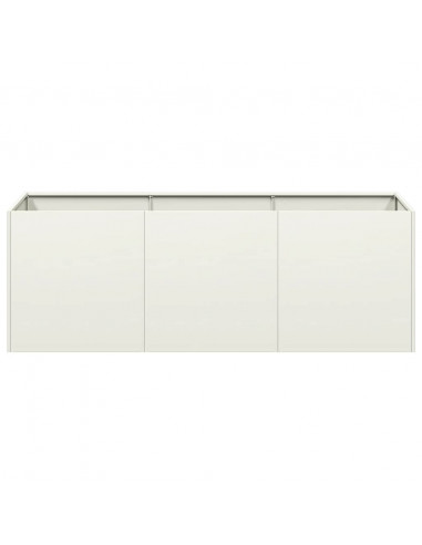 Fioriera Bianca 120x40x40 cm in Acciaio Laminato a Freddo