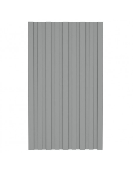 Pannelli da Tetto 36 pz in Acciaio Zincato Grigio 80x45 cm