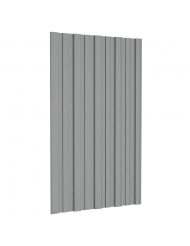 Pannelli da Tetto 36 pz in Acciaio Zincato Grigio 80x45 cm