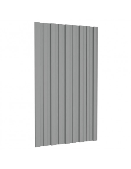 Pannelli da Tetto 36 pz in Acciaio Zincato Grigio 80x45 cm