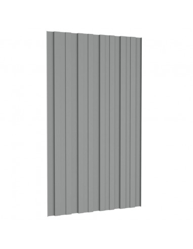 Pannelli da Tetto 36 pz in Acciaio Zincato Grigio 80x45 cm