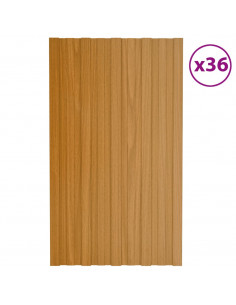 Pannelli da Tetto 36 pz in Acciaio Zincato Naturale 80x45 cm