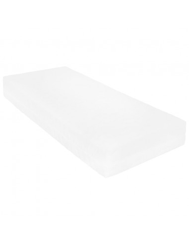 Divano Letto con Materasso 90x200 cm Bianco in Legno di Pino